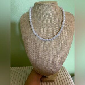 Elegant White Pearl Necklace